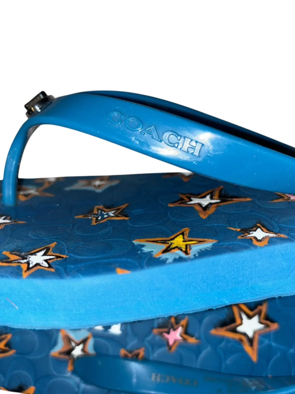Coach Abigail blue star Flip Flops